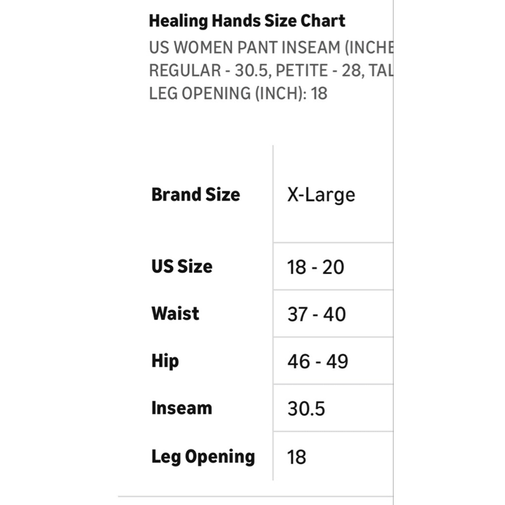 NEW Healing Hands Scrub Pant Tori Yoga Knit Waistband 5 Pockets 2-Way Stretch XL - Picture 3 of 10